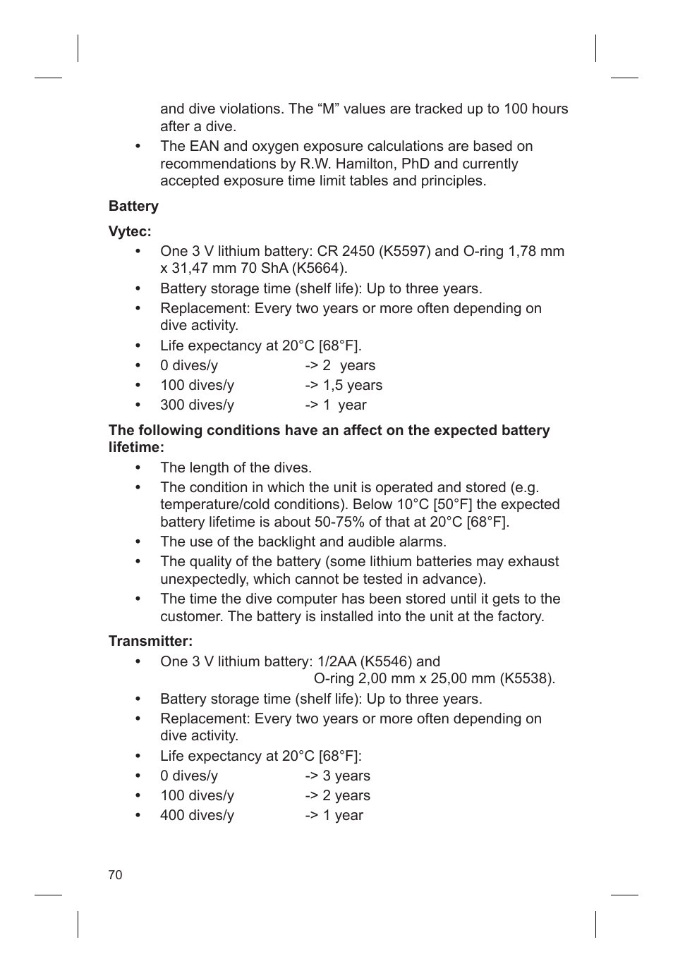 SUUNTO VYTEC DS User Manual | Page 72 / 86