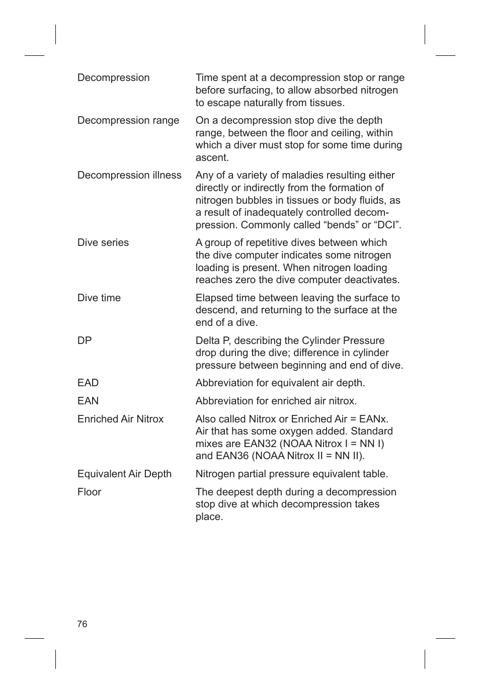 SUUNTO VYTEC DS User Manual | Page 78 / 86