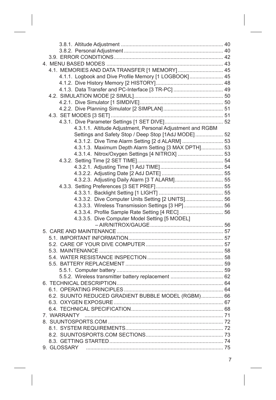 SUUNTO VYTEC DS User Manual | Page 9 / 86