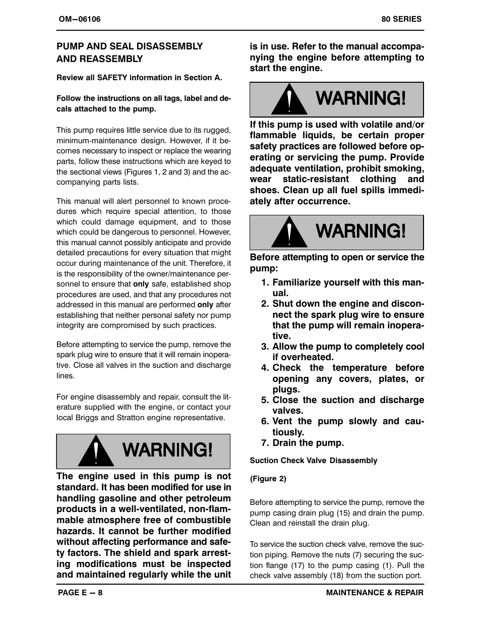 Pump and seal disassemblyand reassembly | Gorman-Rupp Pumps 82D1-EX13-X 1390156 and up User Manual | Page 26 / 31