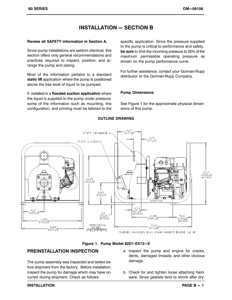 Installation - section b | Gorman-Rupp Pumps 82D1-EX13-X 1390156 and up User Manual | Page 8 / 31