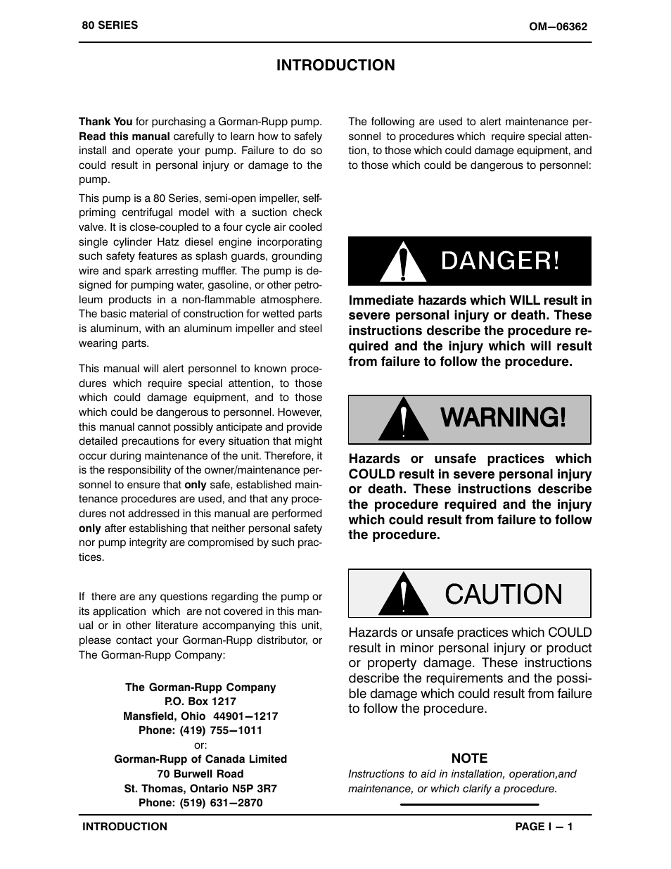 Introduction | Gorman-Rupp Pumps 82D1-1B20-X 1460627 and up User Manual | Page 5 / 29