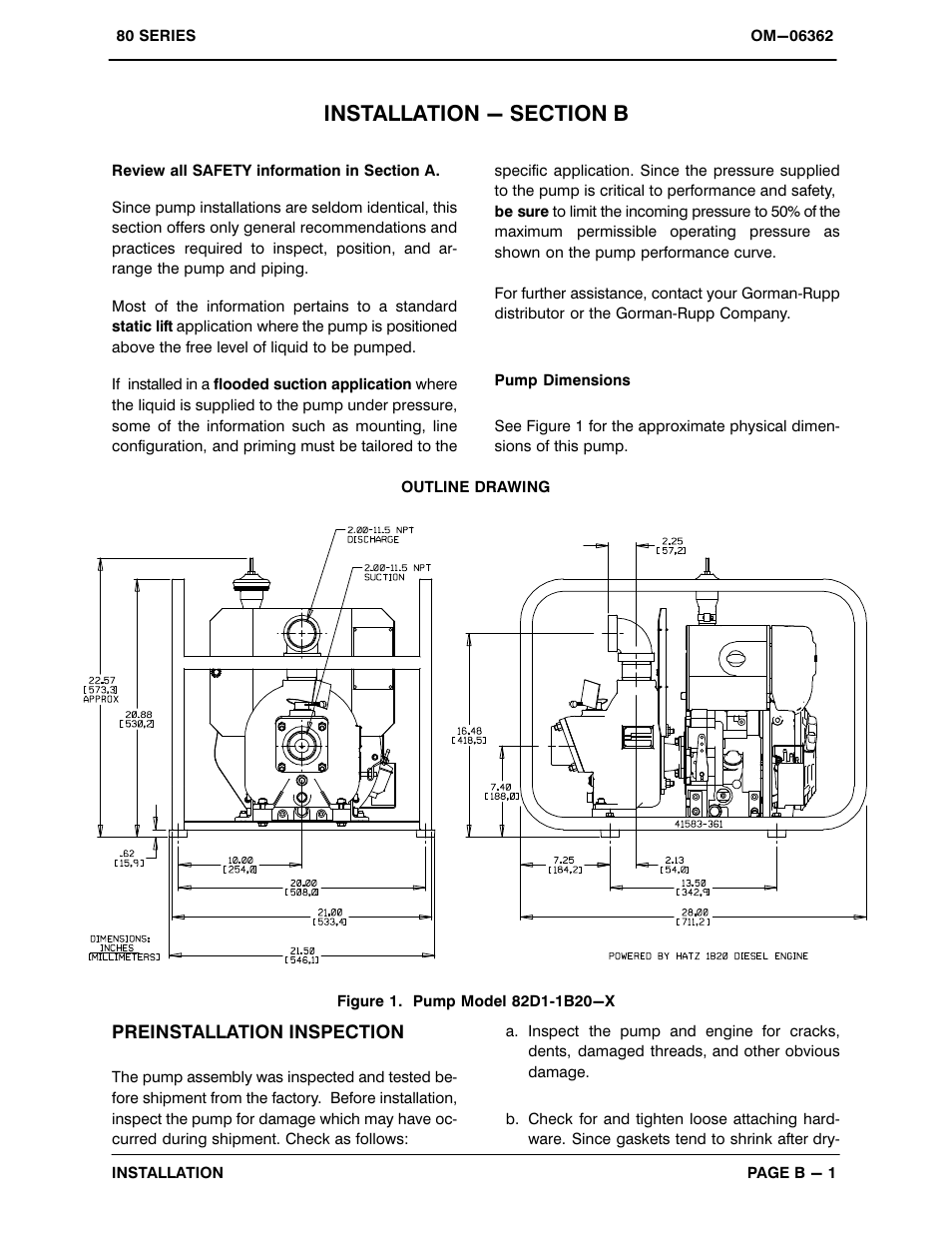Installation - section b | Gorman-Rupp Pumps 82D1-1B20-X 1460627 and up User Manual | Page 8 / 29