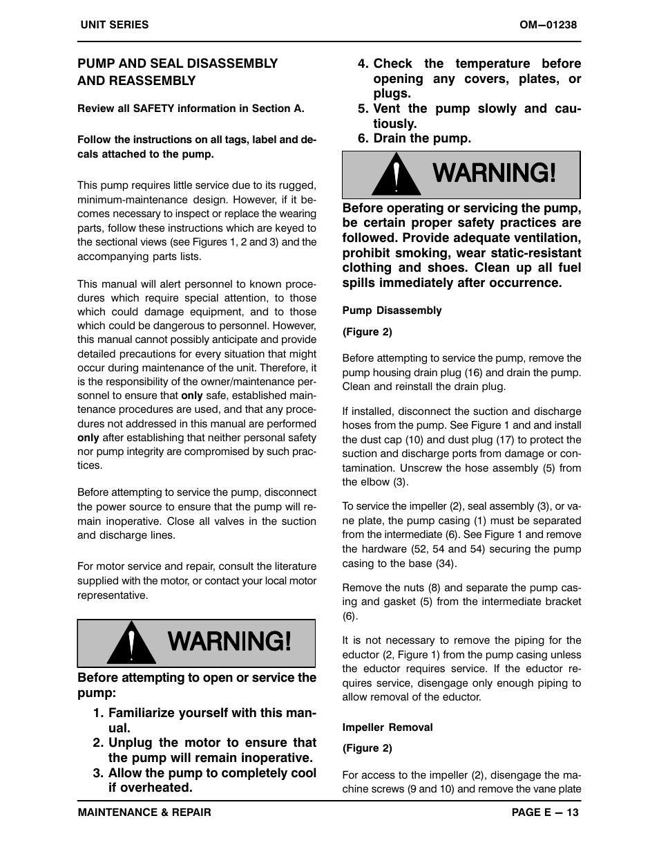 Pump and seal disassemblyand reassembly | Gorman-Rupp Pumps UNIT 608-A 1347755 thru 1395613 User Manual | Page 32 / 39