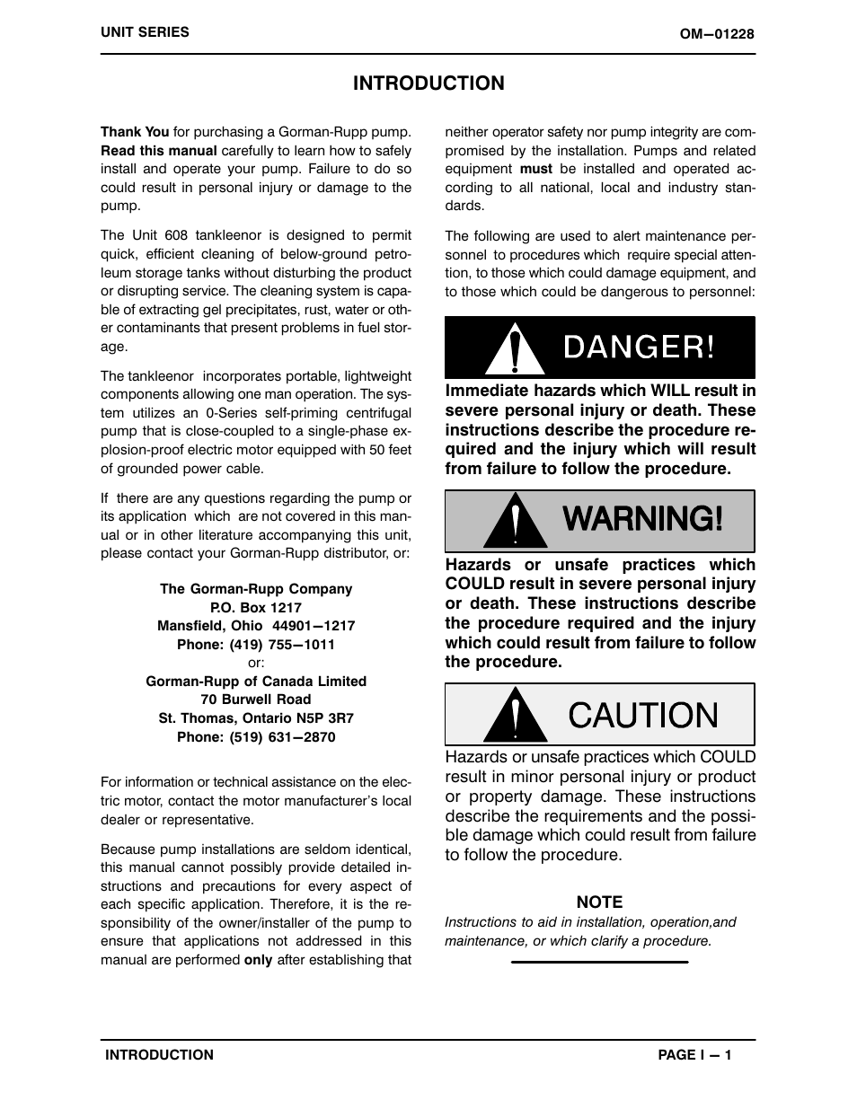 Introduction | Gorman-Rupp Pumps UNIT 608 1395614 and up User Manual | Page 5 / 40