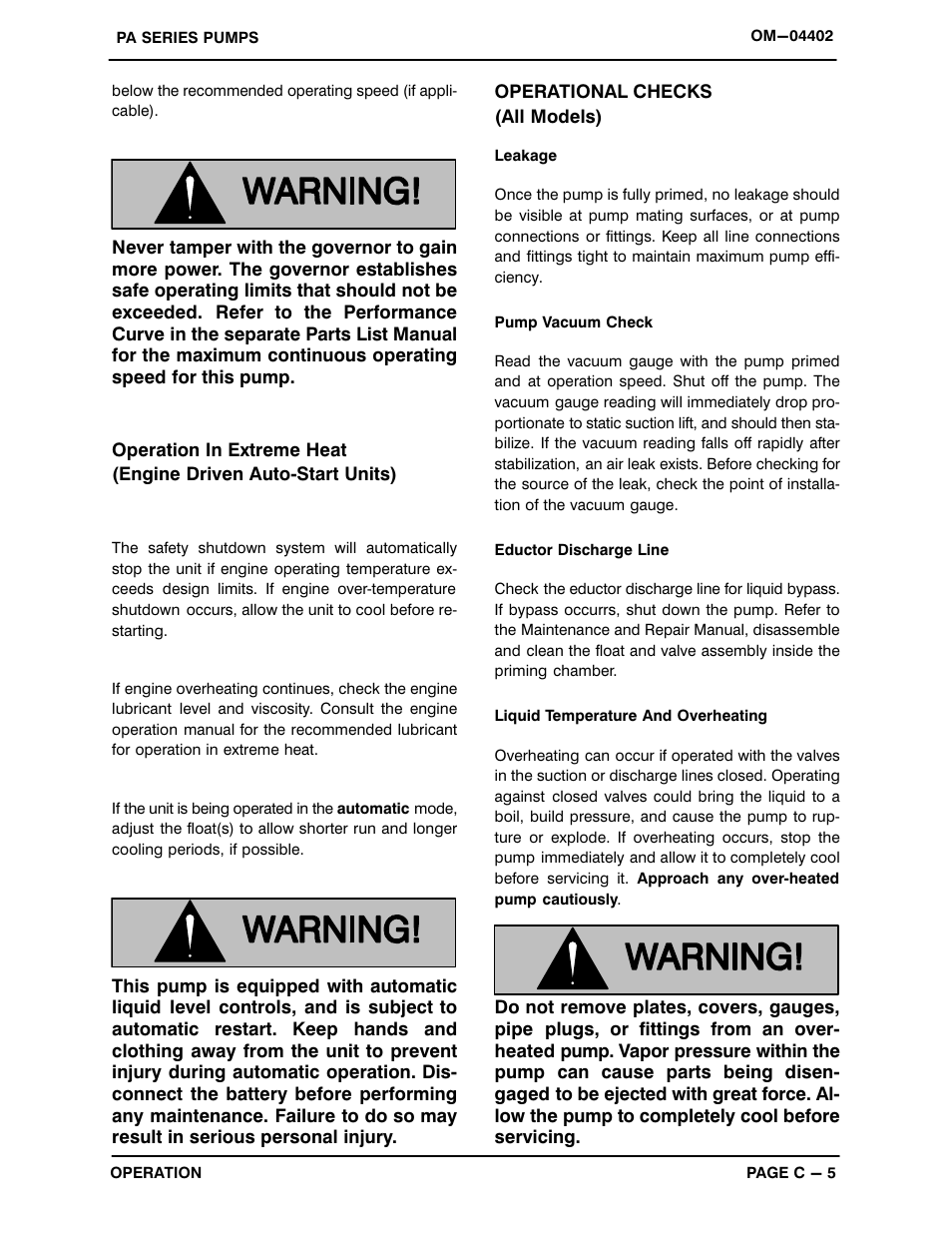 Gorman-Rupp Pumps PA6A60-4045D 1110032 thru 1115250 User Manual | Page 20 / 27