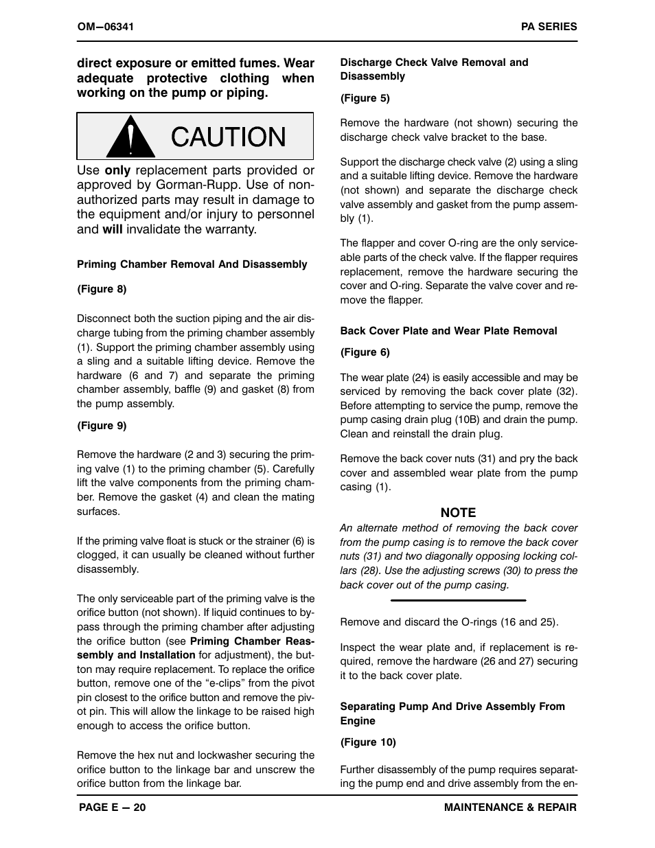Gorman-Rupp Pumps PA6C60-4045T-ESP 1450296 thru 1479000 User Manual | Page 42 / 52