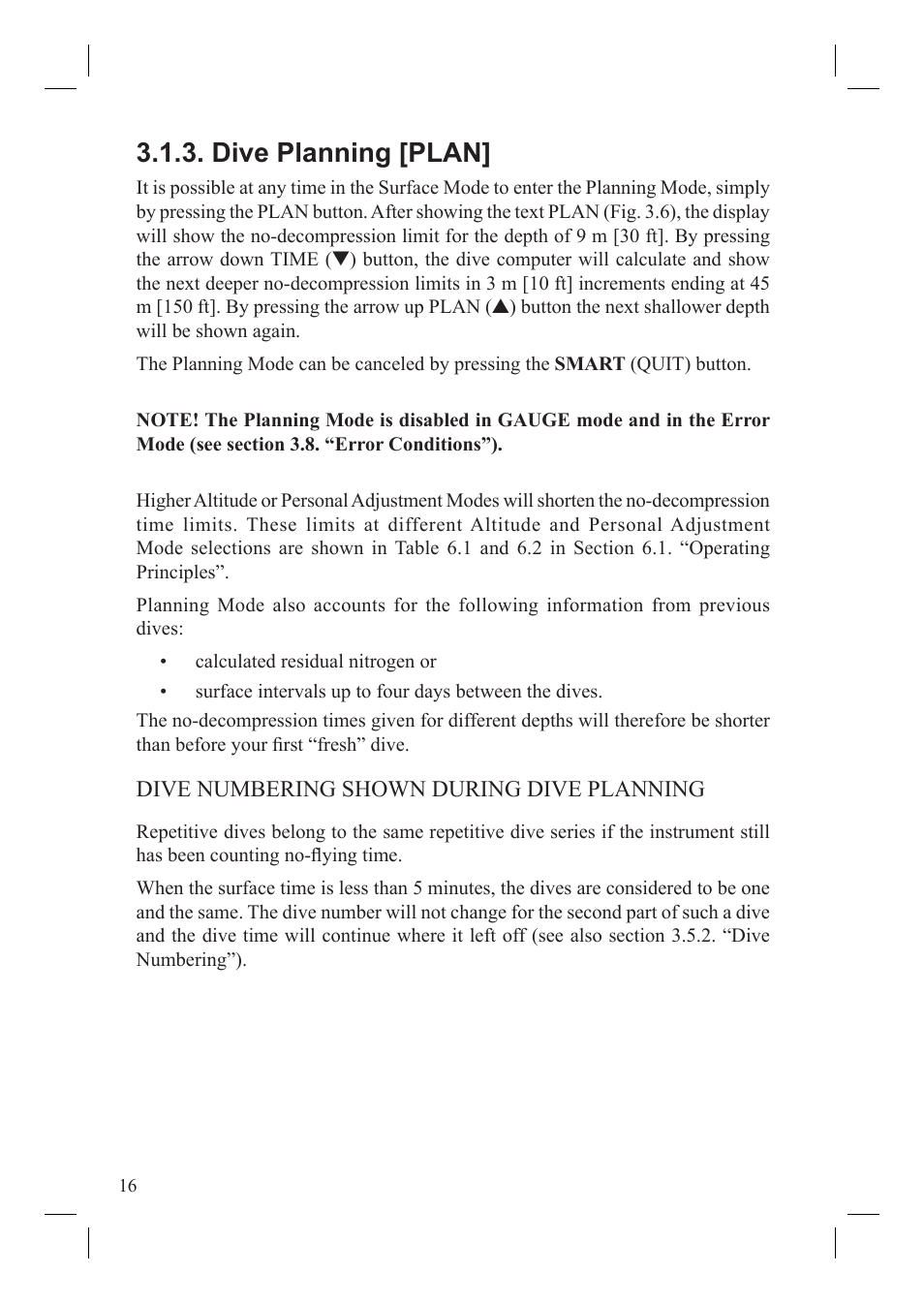 Dive planning [plan | SUUNTO Vyper User Manual | Page 18 / 86