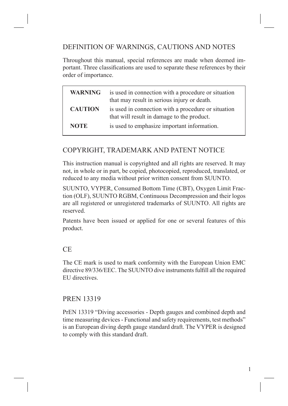 SUUNTO Vyper User Manual | Page 3 / 86