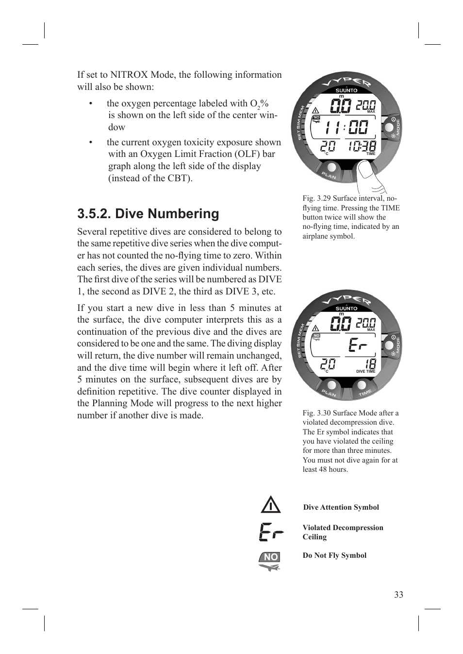 Dive numbering | SUUNTO Vyper User Manual | Page 35 / 86