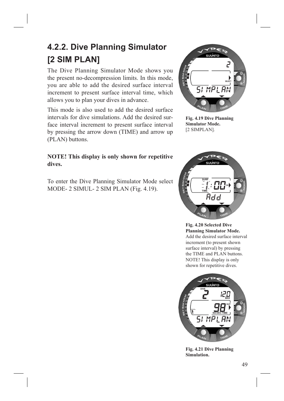 Dive planning simulator [2 sim plan | SUUNTO Vyper User Manual | Page 51 / 86