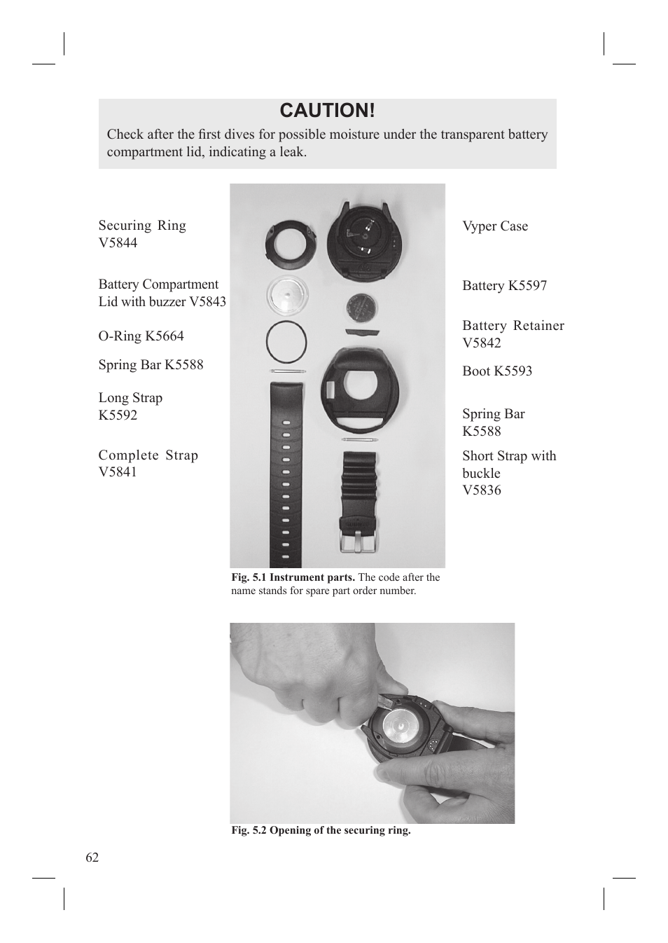 Caution | SUUNTO Vyper User Manual | Page 64 / 86