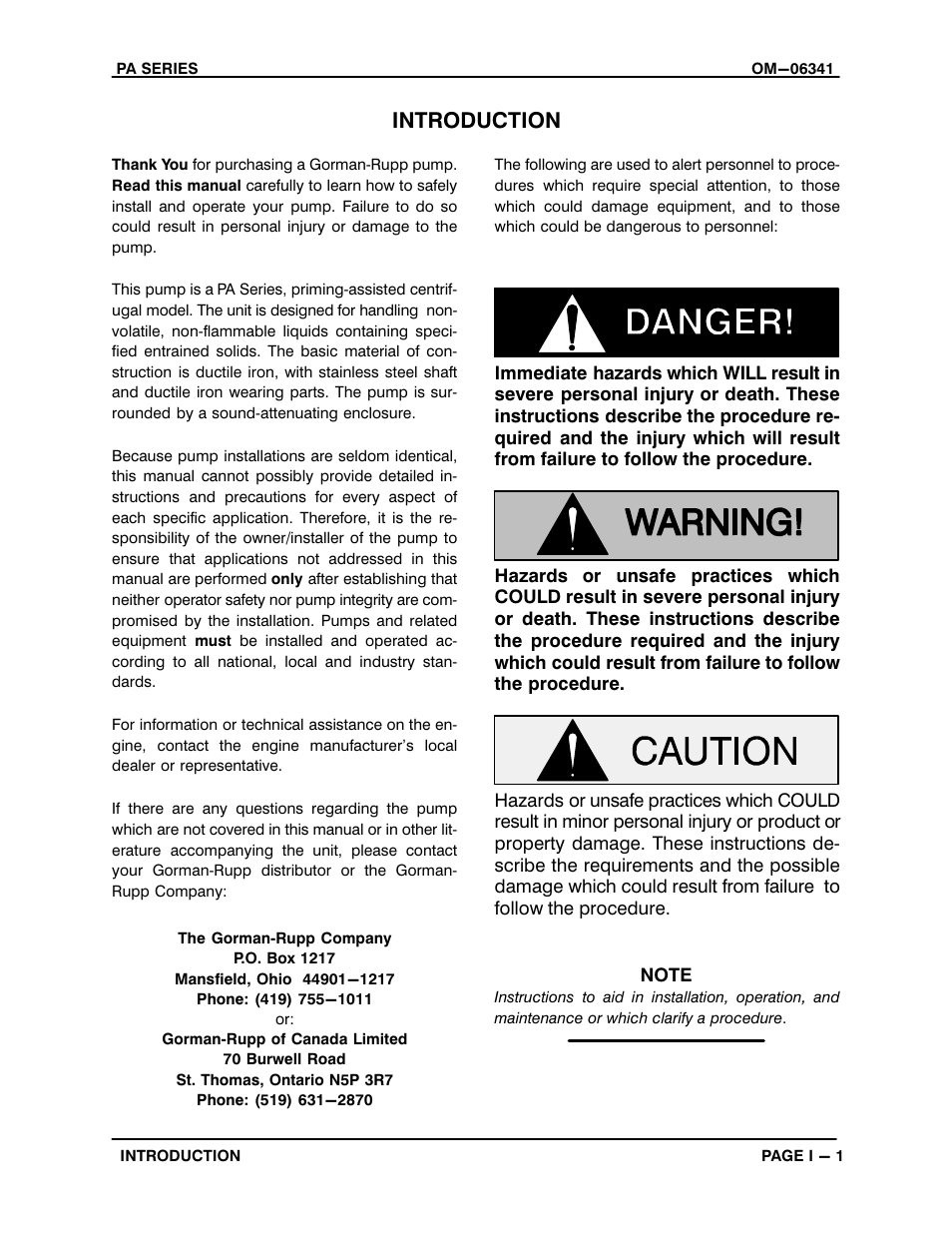 Introduction | Gorman-Rupp Pumps PA6C60-4045T-ESP 1479001 thru 1302081 User Manual | Page 5 / 52