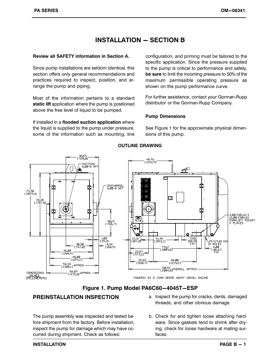 Installation - section b | Gorman-Rupp Pumps PA6C60-4045T-ESP 1479001 thru 1302081 User Manual | Page 8 / 52
