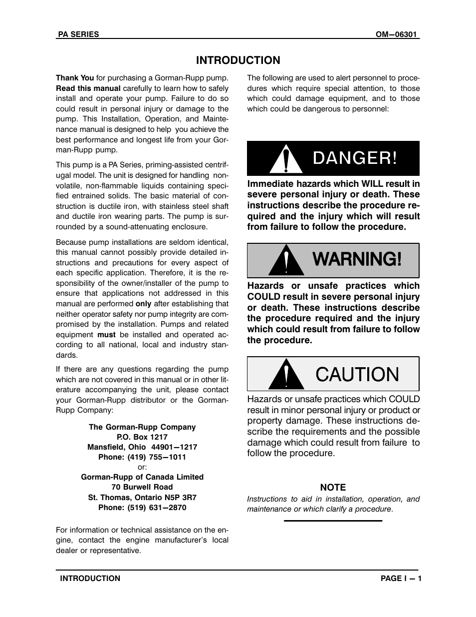 Introduction | Gorman-Rupp Pumps PA4A60-4024T-ESP 1446296 and up User Manual | Page 5 / 55