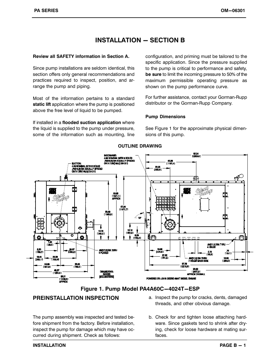Installation - section b | Gorman-Rupp Pumps PA4A60-4024T-ESP 1446296 and up User Manual | Page 8 / 55