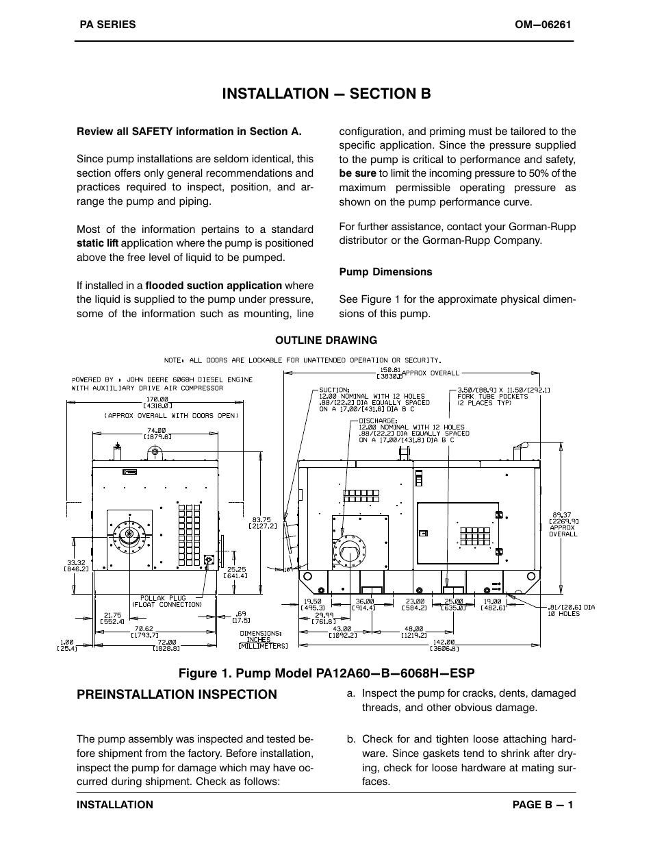 Installation - section b | Gorman-Rupp Pumps PA12A60-B-6068H-ESP 1501367 and up User Manual | Page 8 / 53