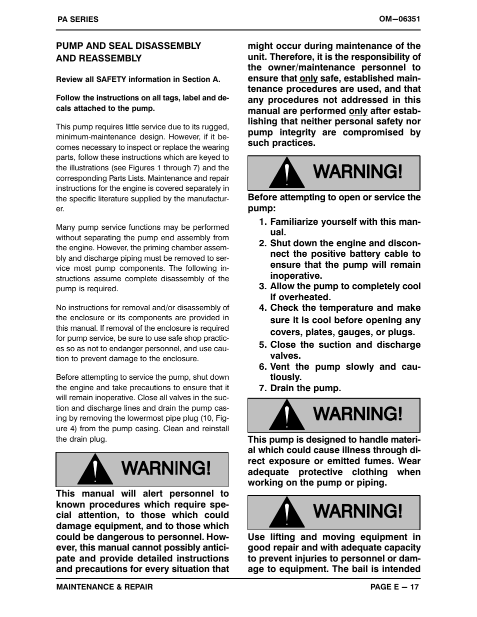 Pump and seal disassembly and reassembly | Gorman-Rupp Pumps PA10A60-4045H-ESP 1485220 and up User Manual | Page 37 / 47