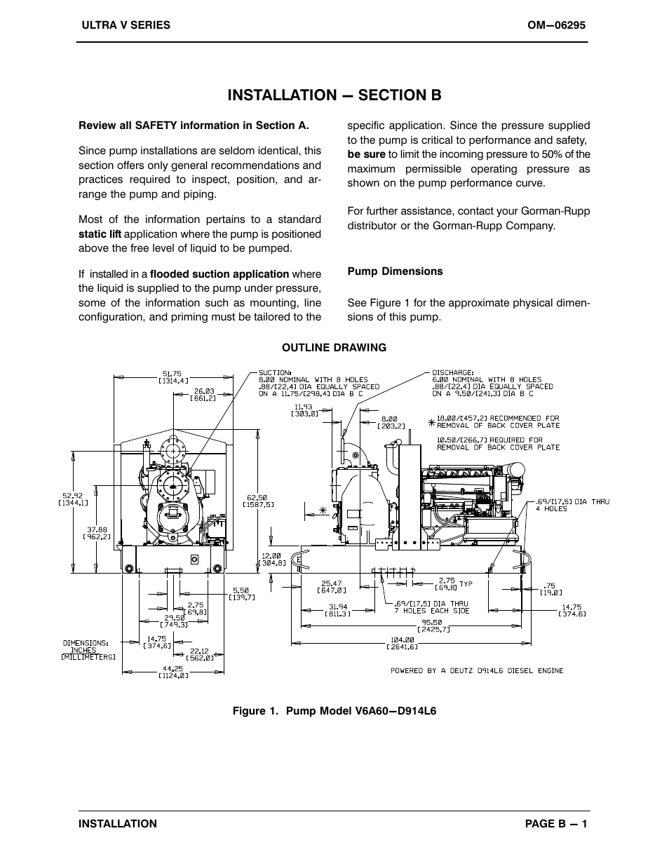 Installation - section b | Gorman-Rupp Pumps V6A60-D914L6 1454318 and up User Manual | Page 8 / 52
