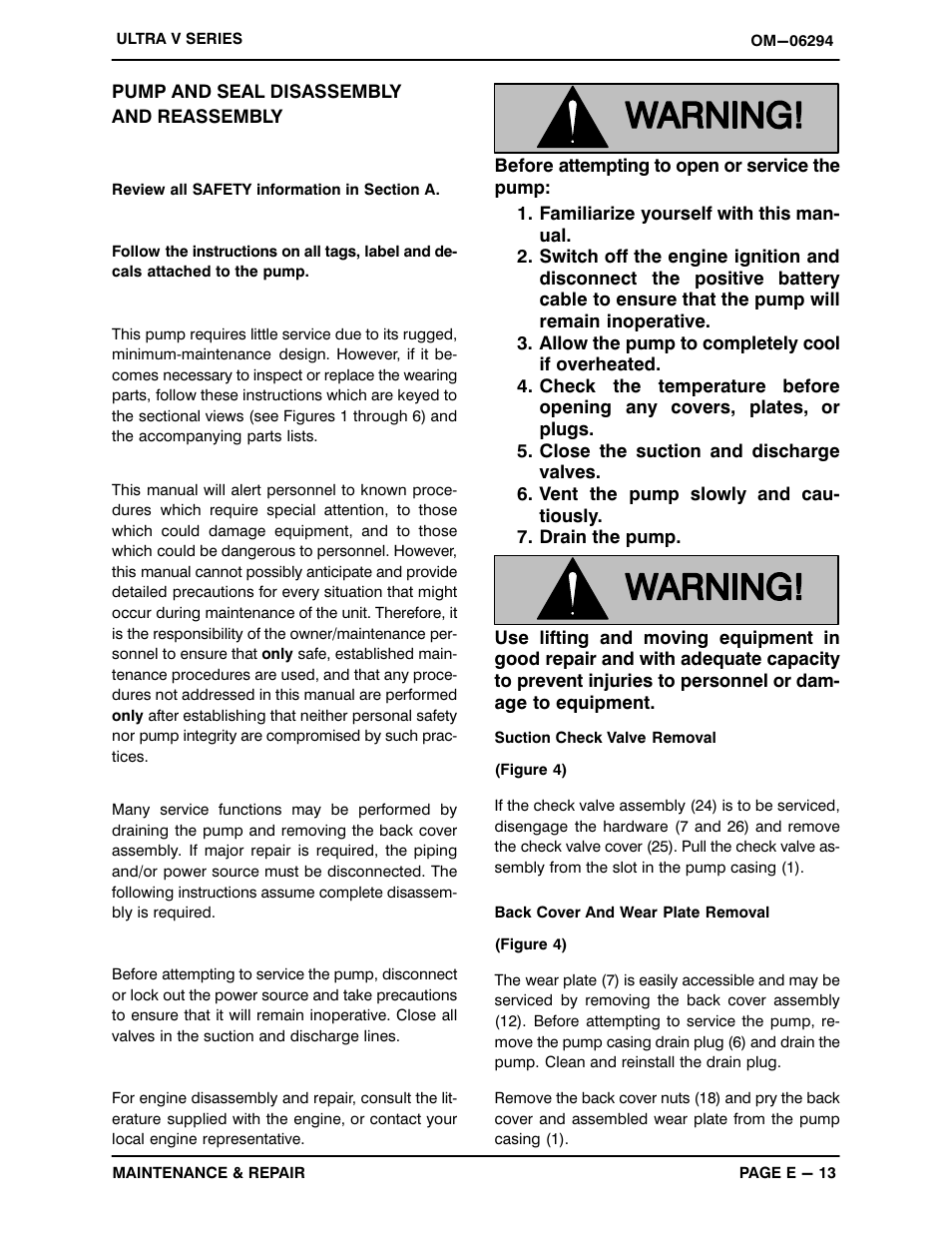 Pump and seal disassemblyand reassembly | Gorman-Rupp Pumps V6A60-4045T 1456487 and up User Manual | Page 39 / 51