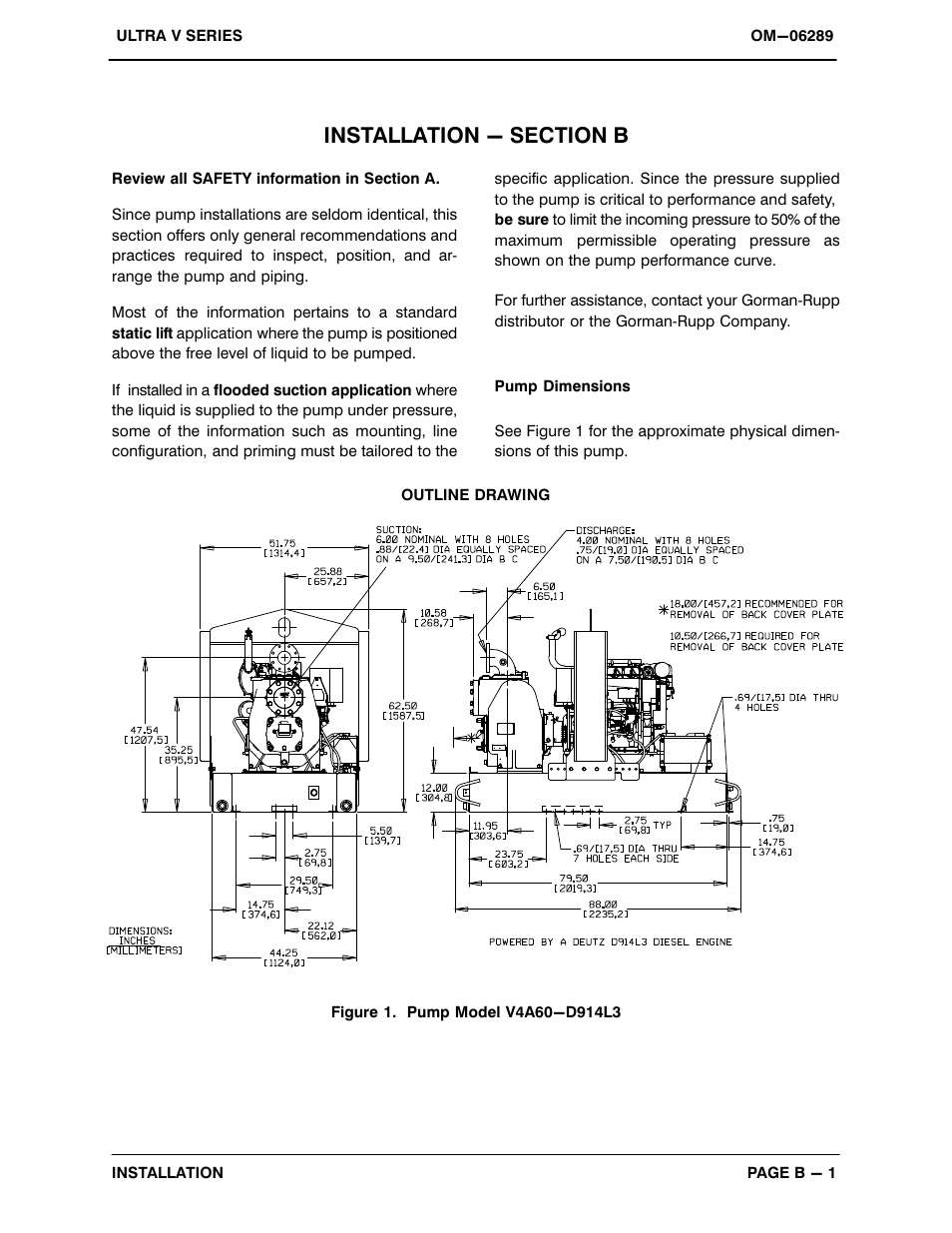 Installation - section b | Gorman-Rupp Pumps V4A60-D914L3 1459605 and up User Manual | Page 8 / 52