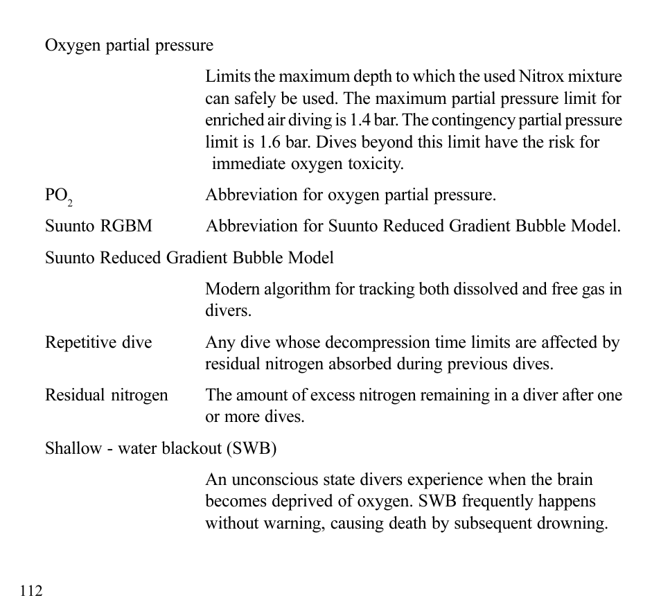 SUUNTO Stinger User Manual | Page 114 / 120