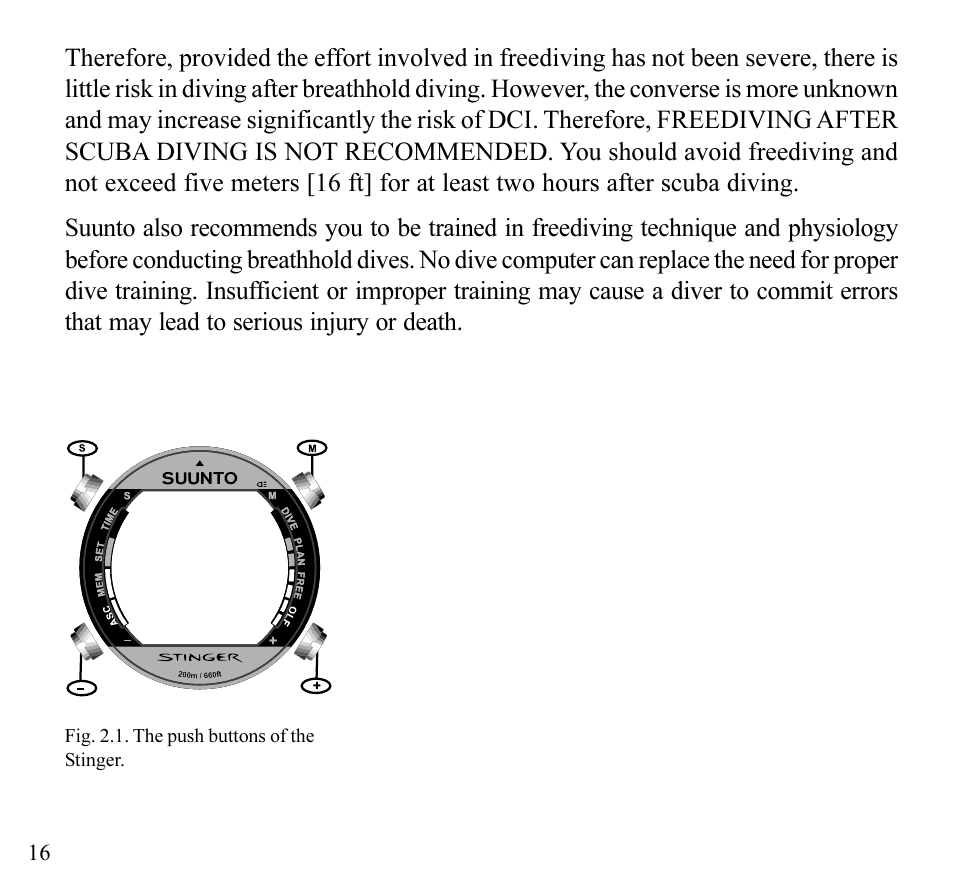 SUUNTO Stinger User Manual | Page 18 / 120