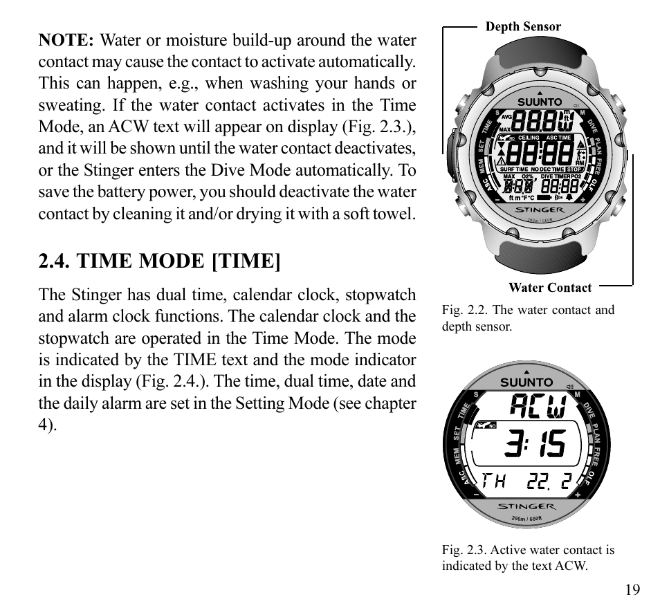 Time mode [time | SUUNTO Stinger User Manual | Page 21 / 120