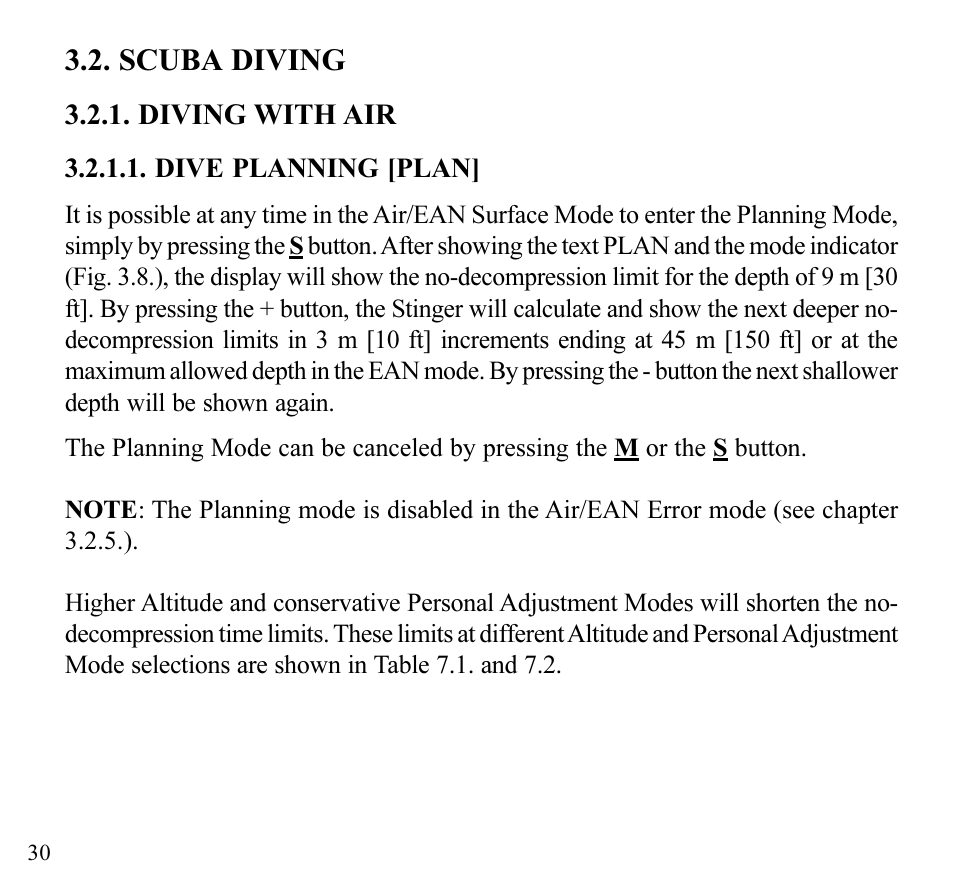 Scuba diving | SUUNTO Stinger User Manual | Page 32 / 120