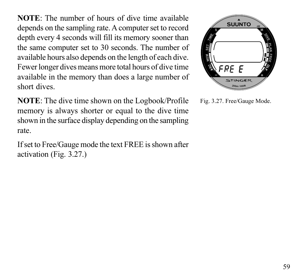 SUUNTO Stinger User Manual | Page 61 / 120