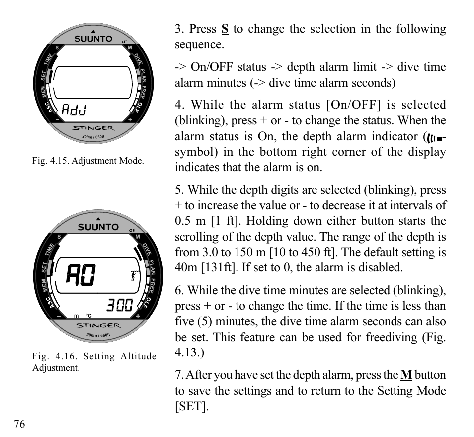 SUUNTO Stinger User Manual | Page 78 / 120