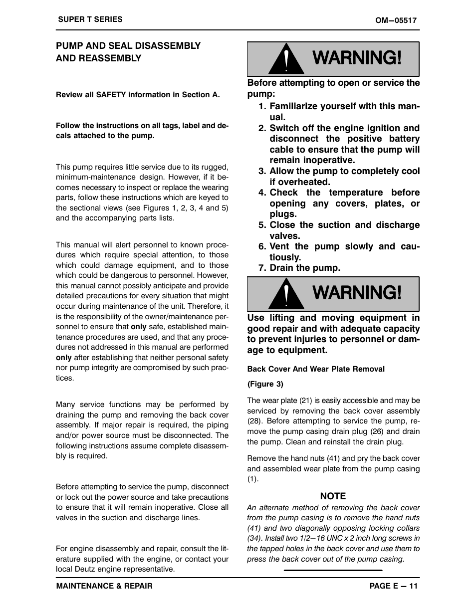 Pump and seal disassemblyand reassembly | Gorman-Rupp Pumps T8A60S-F6L 1278434 thru 1318430 User Manual | Page 40 / 52