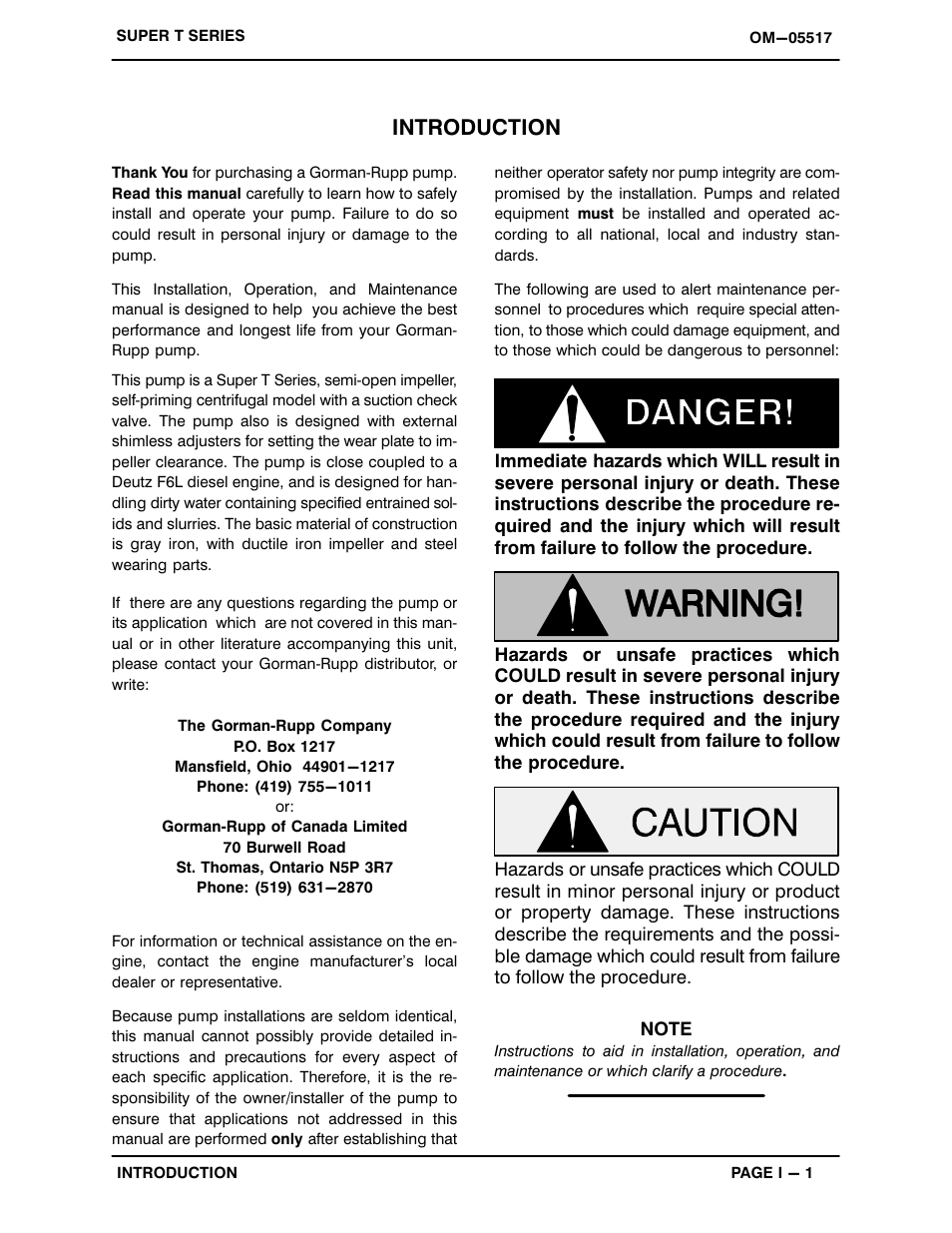 Introduction | Gorman-Rupp Pumps T8A60S-F6L 1278434 thru 1318430 User Manual | Page 5 / 52