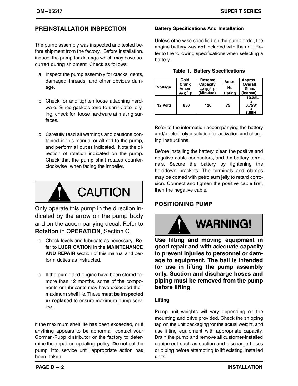 Preinstallation inspection | Gorman-Rupp Pumps T8A60S-F6L 1318431 and up User Manual | Page 9 / 50