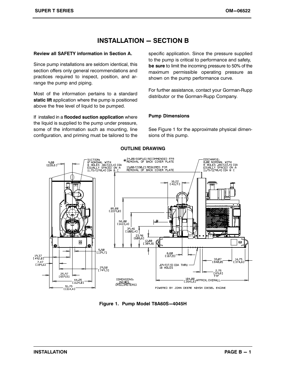 Installation - section b | Gorman-Rupp Pumps T8A60S-4045H 1514489 and up User Manual | Page 8 / 50