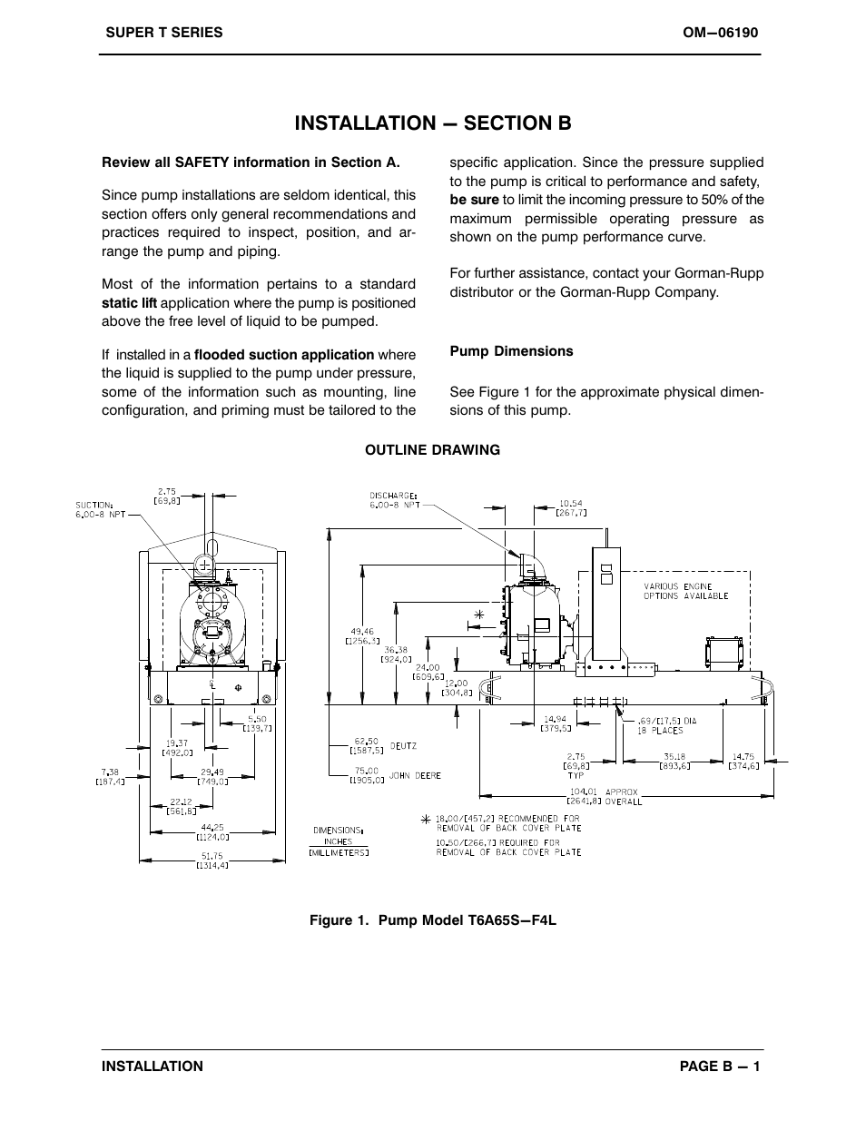 Installation - section b | Gorman-Rupp Pumps T6A65S-F4L 1408479 and up User Manual | Page 8 / 47