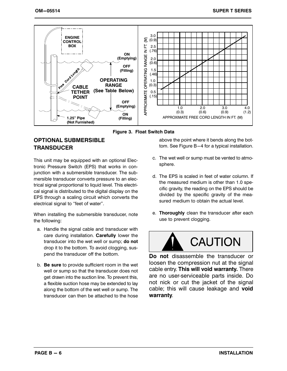 Optional submersible transducer | Gorman-Rupp Pumps T6A60S-F4L 1263998 thru 1313298 User Manual | Page 13 / 52