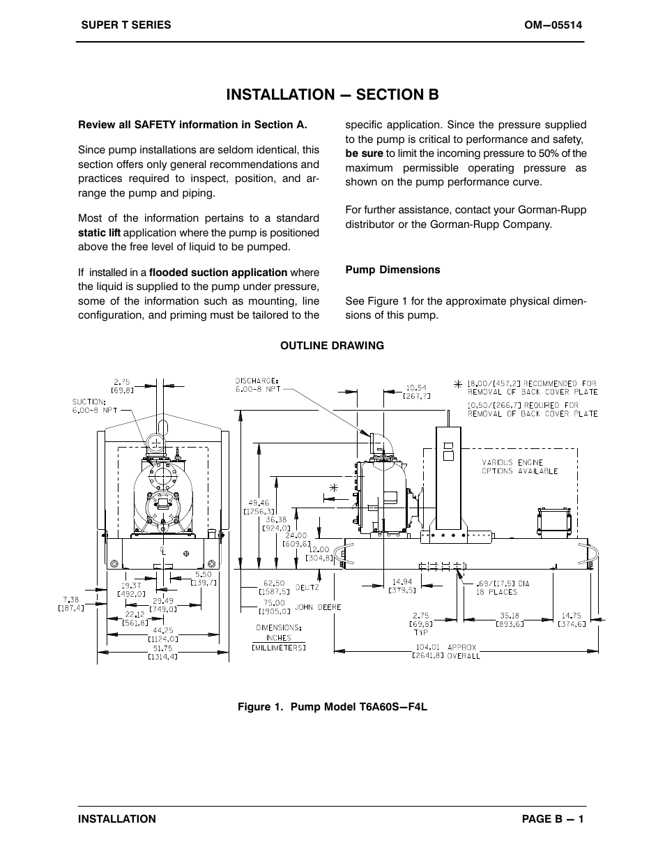 Installation - section b | Gorman-Rupp Pumps T6A60S-F4L 1313299 and up User Manual | Page 8 / 49