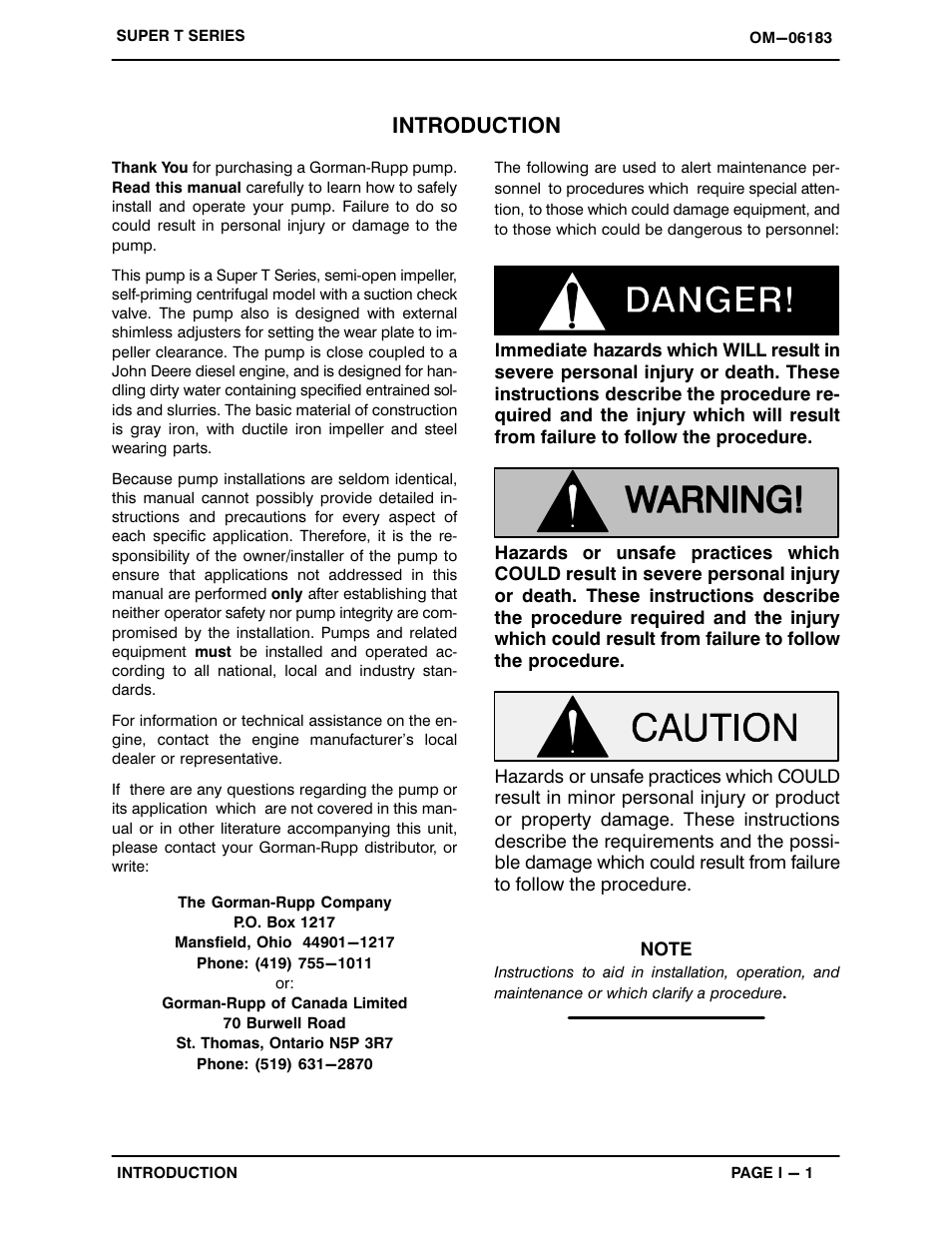 Introduction | Gorman-Rupp Pumps T6A60S-4045T 1443416 and up User Manual | Page 5 / 50