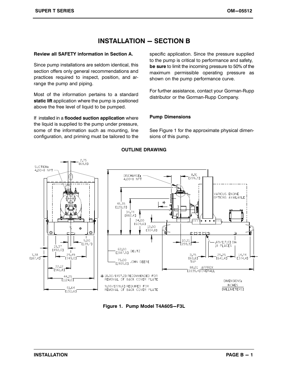 Installation - section b | Gorman-Rupp Pumps T4A60S-F3L 1314225 and up User Manual | Page 8 / 49