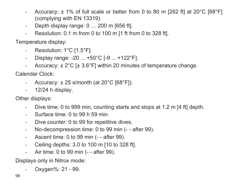 SUUNTO D9 User Manual | Page 100 / 122