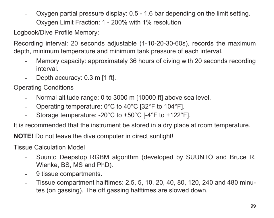 SUUNTO D9 User Manual | Page 101 / 122