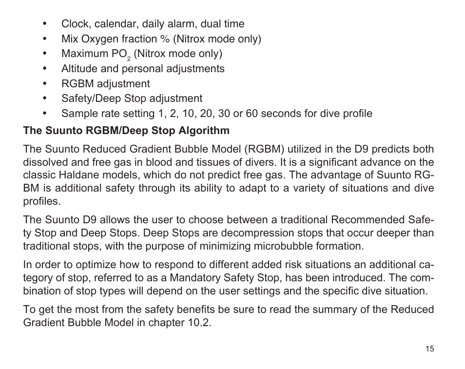 SUUNTO D9 User Manual | Page 17 / 122