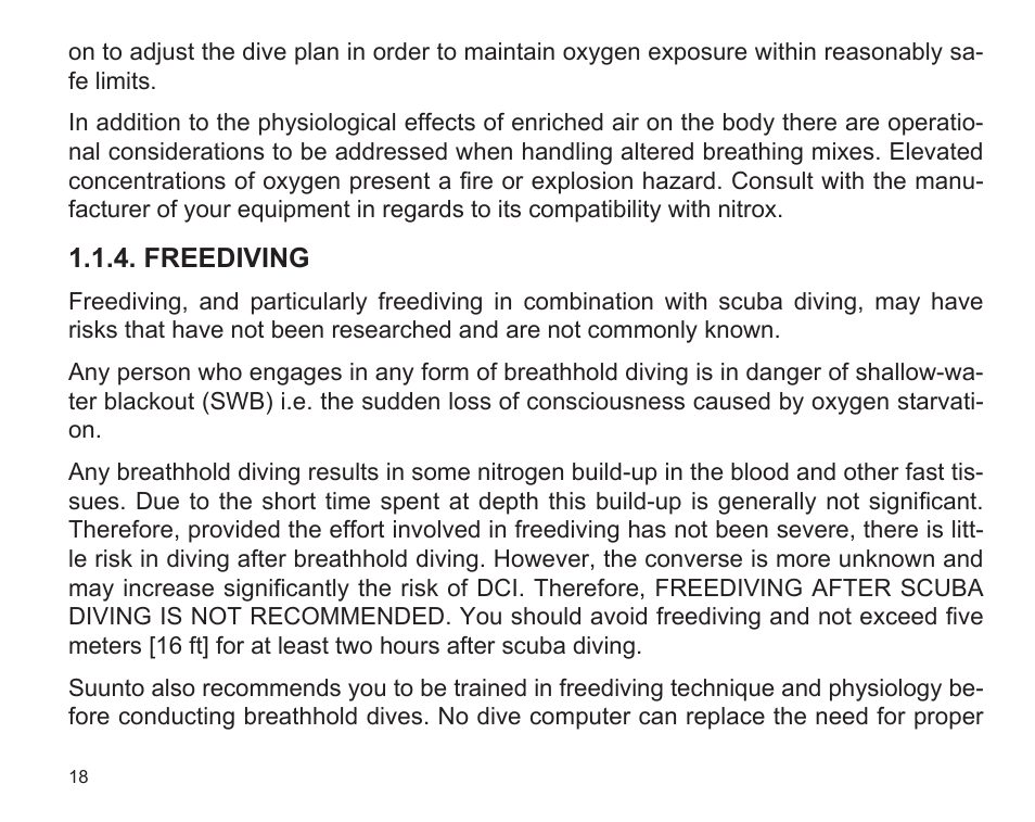SUUNTO D9 User Manual | Page 20 / 122