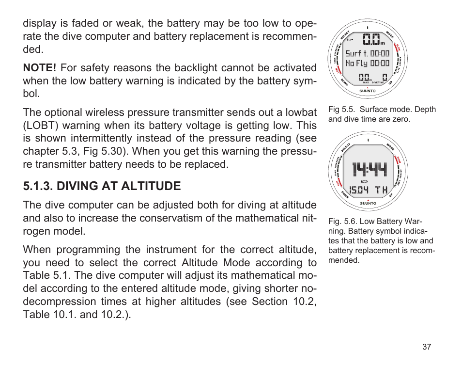 Diving at altitude | SUUNTO D9 User Manual | Page 39 / 122