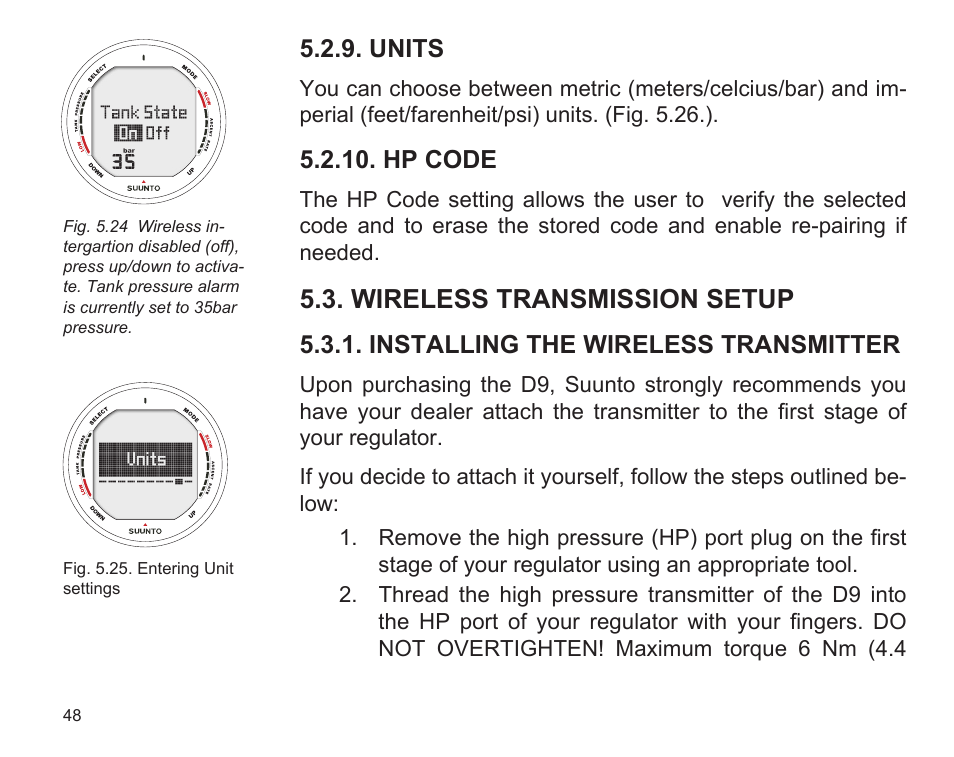 Wireless transmission setup | SUUNTO D9 User Manual | Page 50 / 122