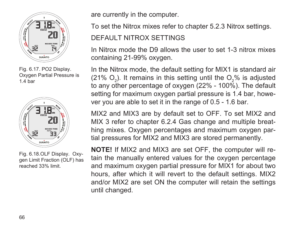 SUUNTO D9 User Manual | Page 68 / 122