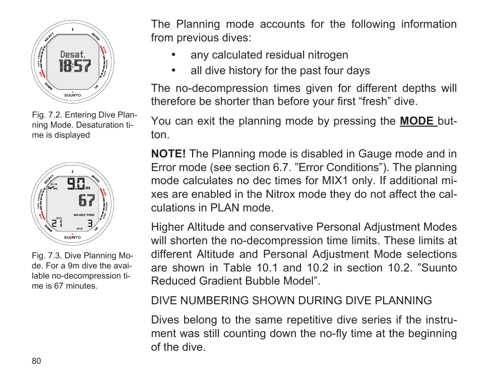 SUUNTO D9 User Manual | Page 82 / 122