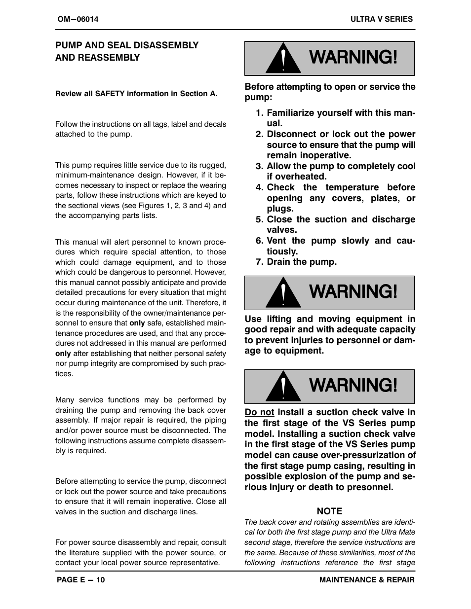 Pump and seal disassembly and reassembly | Gorman-Rupp Pumps VS6A60-B 1321070 thru 1352520 User Manual | Page 34 / 45