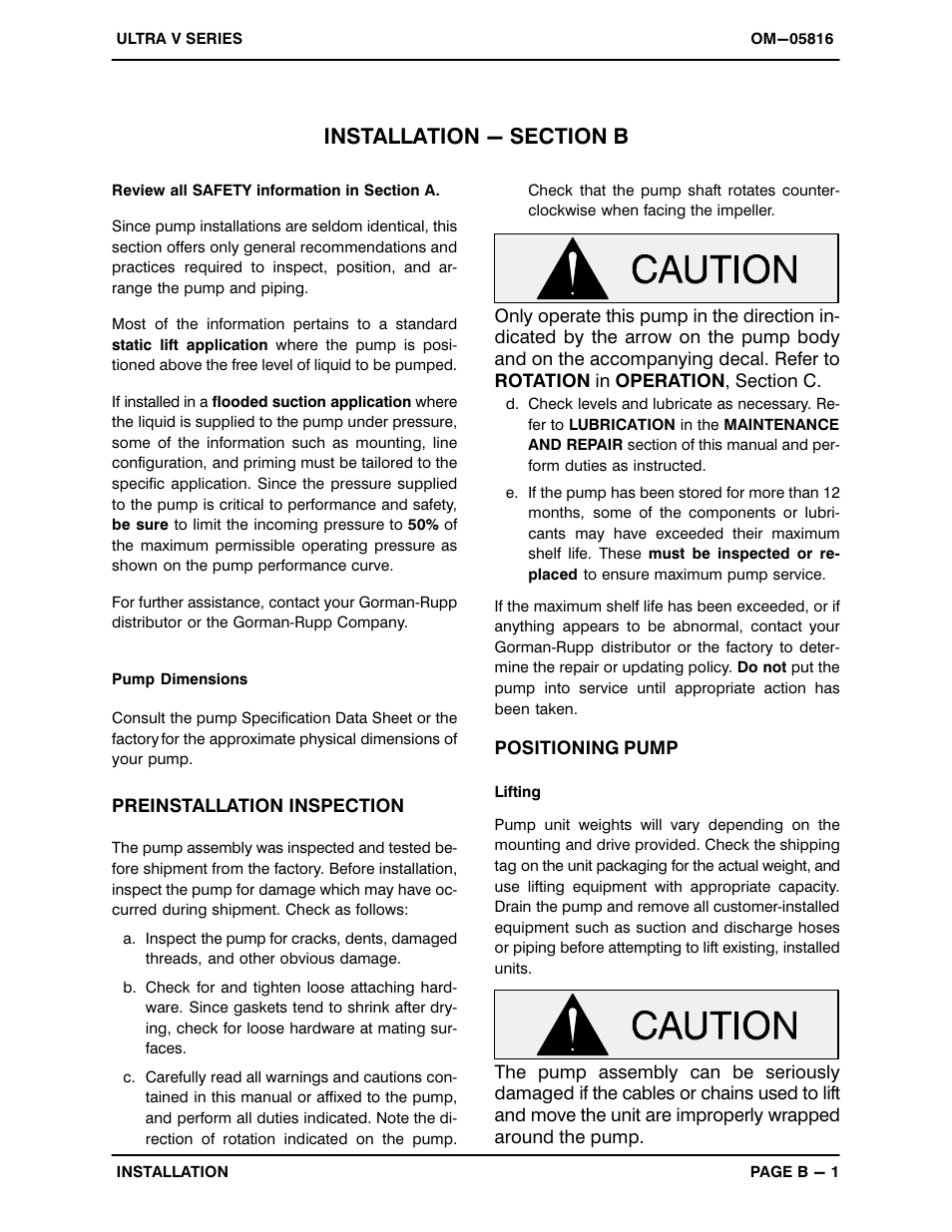 Installation - section b | Gorman-Rupp Pumps V4A60-B 1333878 and up User Manual | Page 8 / 38